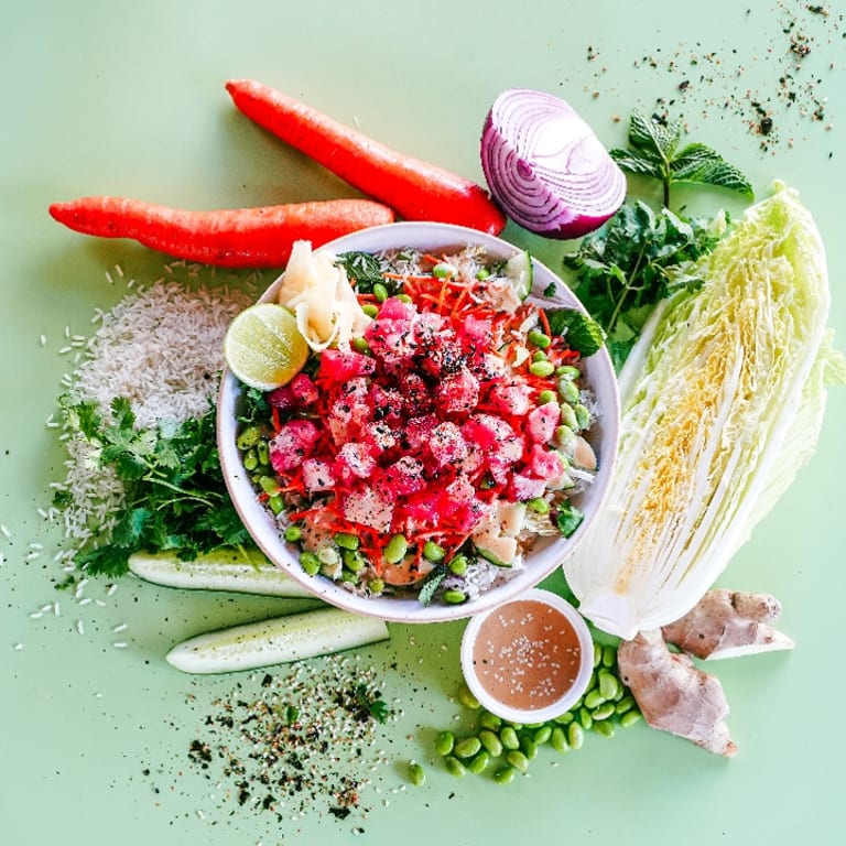 Fast Delivery for Fresh Vegetarian and Poke Bowls